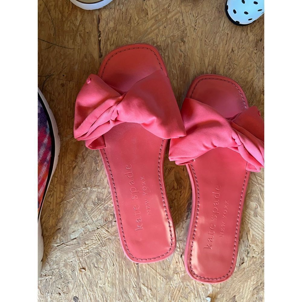 Kate Spade Bikini Bow Slide Sandals Pink Size 7B
